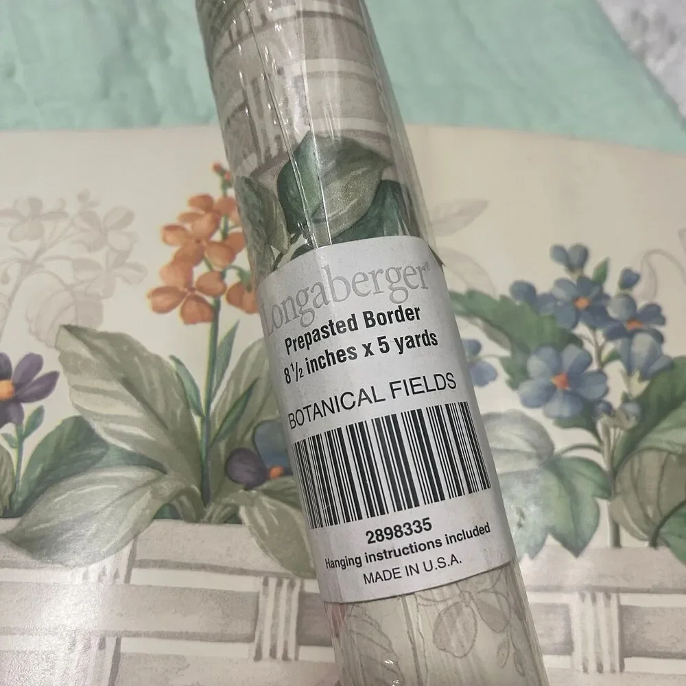 (2) Longaberger Botanical Fields Wallpaper Border